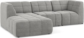 Sivá rohová pohovka z textílie buklé (ľavý roh/s leňoškou) Aloha – Makamii