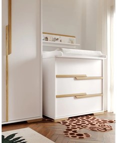 Biela detská komoda so zásuvkami Pinio Snap