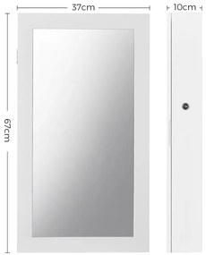 Zrkadlová uzamykateľná skrinka na šperky SONGMICS JBC51W