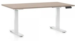 Výškovo nastaviteľný stôl OfficeTech C, 120 x 80 cm, biela podnož