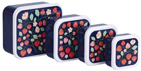 A Little Lovely Company - súprava štyroch desiatových škatuliek - jahody