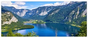 Obraz - Halštatské jazero, Hallstatt, Rakúsko (120x50 cm)