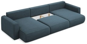 Modrá rozkladacia/s úložným priestorom rohová pohovka (do tvaru "U") Kapua – Makamii