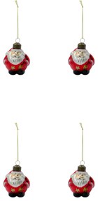 House Doctor Sklenená vianočná ozdoba Klaw Red – set 4 ks