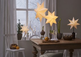 STAR TRADING Drevený LED svietnik Abbe White