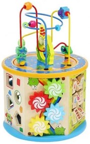 Iso Trade Motorická drevená kocka s bludiskom 8v1 - K7711