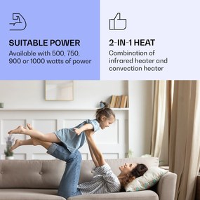 Klarstein La Palma 500 smart, infračervený ohrievač 2 v 1, 60 x 60 cm, 500 W, zrkadlová predná časť