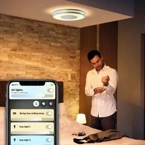 PHILIPS HUE Prisadené stropné LED inteligentné osvetlenie HUE BEING s vypínačom, 27W, teplá biela-studená biela,