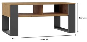 Konferenčný stolík Maduro 3 (dub artisan + antracit). Akcia -20%. Vlastná spoľahlivá doprava až k Vám domov. 1132427