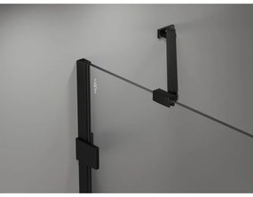 Mexen Lunar, pravé otočné sprchové dvere 150 cm, číre sklo, čierny profil, 834S-150-050-70-00-P