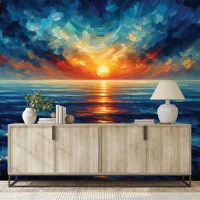 Fototapeta dramatický západ slnka nad oceánom