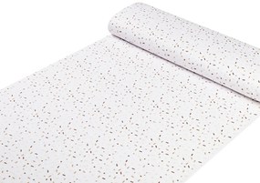 Biante Detské bavlnené posteľné obliečky do postieľky Sandra SA-396 Hnedo-béžové konfety na bielom Do postieľky 90x140 a 50x70 cm
