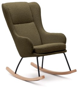 Zelené hojdacie kreslo z textílie bouclé Maustin – Kave Home