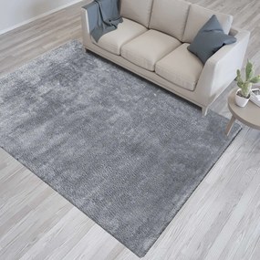 Sivý koberec s vyšším vlasom Šírka: 80 cm | Dĺžka: 150 cm
