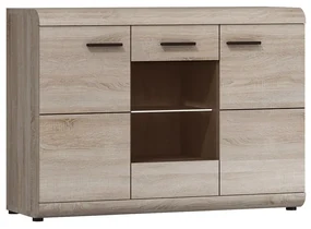 Komoda Emma 120 EM10, Farby: dub sonoma, Osvetlenie: osvetlenie LED teplé biele