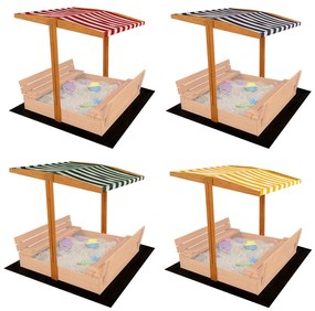 Strieška pre detské drevené pieskovisko Baby Mix 120x120 cm modré-biela