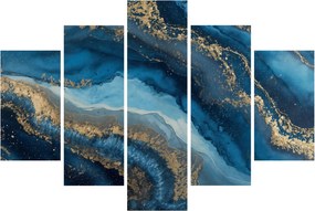Obraz - Modrá mramorová abstrakcia (150x105 cm)