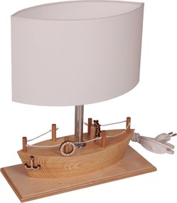 HELLUX Detská stolná lampa LOD E27 drevo / biele tienidlo 4112501