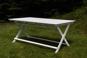 Drevený záhradný stôl - 114 x 88 cm, biely Rozmery (cm): 171 x 88