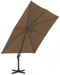 vidaXL Závesný slnečník s hliníkovou tyčou 300x300 cm hnedo-sivý-