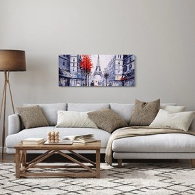 Obraz uličky v Paríži, olejomaľba (120x50 cm)