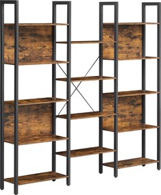 XXXLutz REGÁL, hnedá, čierna, 158/166/24 cm Boxxx - Regály - 002543007012