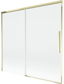 Mexen Rox, 2-krídlová posuvná vaňová zástena 170 x 150 cm, 8mm číre sklo, zlatý lesklý profil, 8C9-170-001-50-00