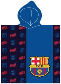 Detské froté pončo - futbalová osuška s kapucňou FC Barcelona - pre deti 3 - 6 rokov