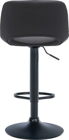 Barová stolička Camden - koženka, čierny rám - Čierna