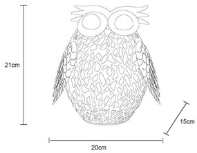 Globo 36330 - LED Solárna dekorácia LED/0,06W/3V IP44 sova