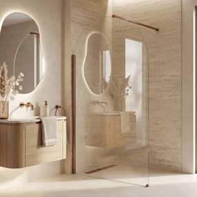 Rea Heaven, sprchová zástena Walk-in 90 cm, medená matná, REA-K6686