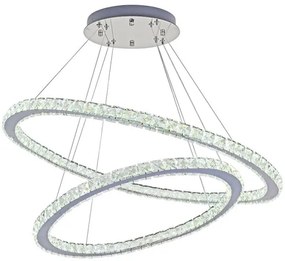 LED Stmievateľný luster na lanku LED/160W/230V 3000-6500K strieborná + DO