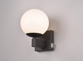 Matne čierne nástenné svietidlo ø 14 cm Kula – Trio