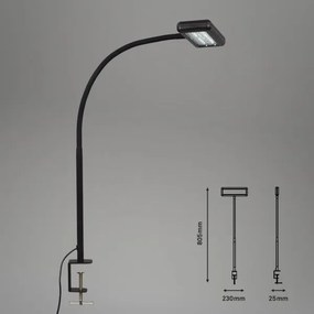 Brilo - LED Flexibilná stolná lampa s klipom TRASNA LED/7,5W/230V čierna