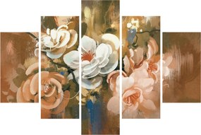 Obraz - Maľovaná kytica kvetov (150x105 cm)