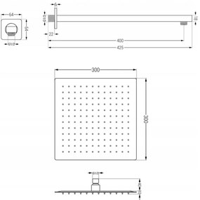 Mexen CUBE - 2-výstupová podomietková sprchová sada 6v1, Chróm, 5907709105775