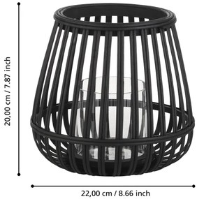 Eglo 422085 - Svietnik BUNAWAN 20x22 cm čierna/bambus