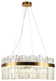 LED Stmievateľný krištáľový luster na lanku LED/80W/230V + diaľkové ovládanie