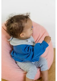 Sivý mušelínový podbradník Kindsgut Dots