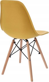 Dekorstudio Dizajnová jedálenská stolička v škandinávskom štýle - horčicová