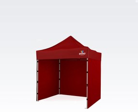 BRIMO Nožnicový Altánok 2x2 m Oceľ | Profi Zázemie Postavené za 45s - s 3 stenami - Červená 6