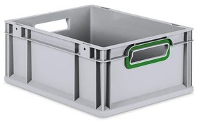 Sada 10 kusov - Eurobox Next Gen 2.0 - Stohovateľná nádoba s otvorenými rukoväťami - Zelená - 400 x 300 x 170 mm
