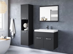 Kúpelňový nábytok Floryna, Farby: čierny grafit, Sifón: so sifónom, Umývadlová batéria: Economico BYU 020M