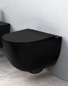 REA WC CARLO RIMLESS BLACK MAT so sedátkom