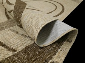 Koberec Eqos 0003 béžový – obdĺžnikový s geometrickým vzorom Rozmer: 140x190 cm