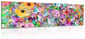 Obraz kvety v pestrofarebnom prevedení - 120x40