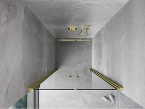 Mexen MIST, 2-krídlové sprchové dvere (d+d) 85x200 cm, 6mm číre sklo, zlatý matný profil, 8A7-085-000-55-00