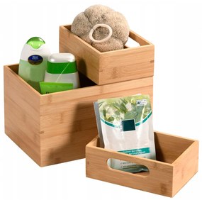 Úložný box, organizér do zásuvky, bambusová súprava 3ks SETOF3