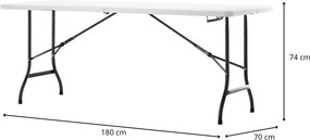 Skladací cateringový stôl Conner 180 cm biely