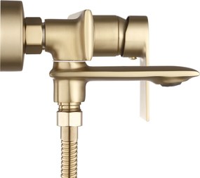 Rea Veneta, vaňová batéria s ručnou bodovou sprchovou súpravou, zlatá matná, REA-B3008